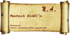 Machnik Aldán névjegykártya